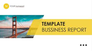 Yellow flat magazine wind business PPT template