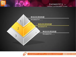 Estéreo amarilla de cristal de estilo pirámide PPT tabla descarga
